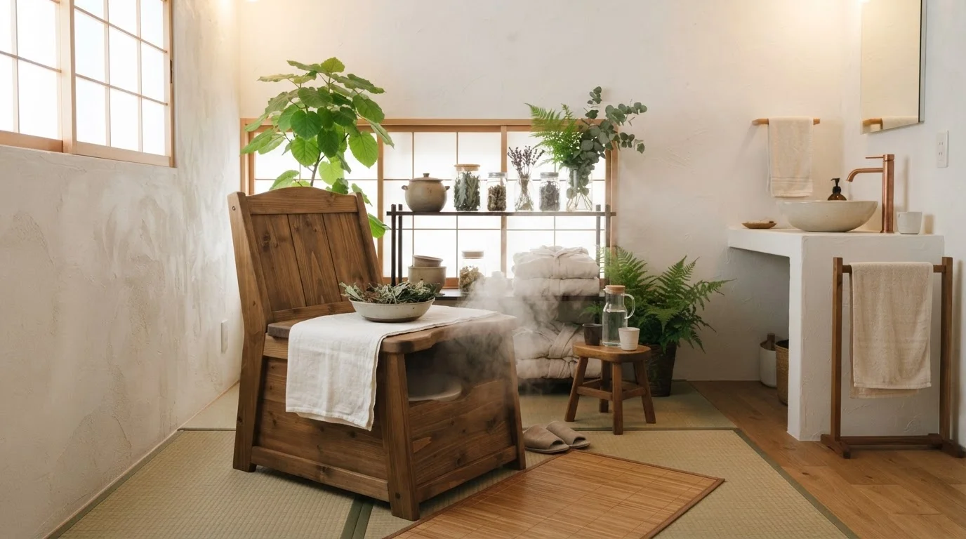 観葉植物と施術用チェアが並ぶサロンの明るい室内